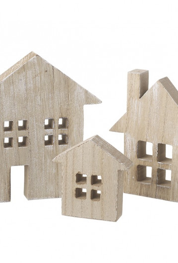 Wooden House Set of 3